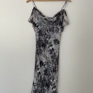 90s off shoulder beaded dress
